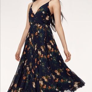 Wilfred navy floral wrap dress
